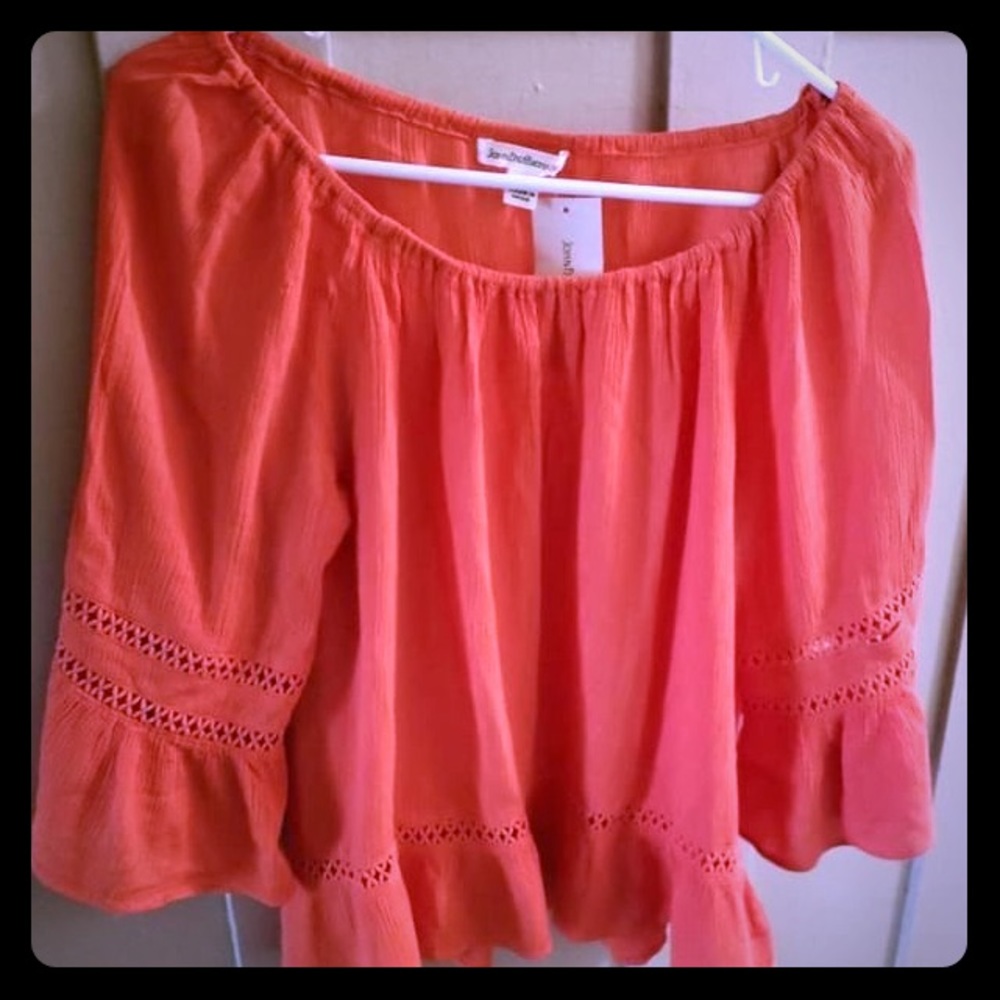 Vintage Coral Mid Length Sleeve Blouse